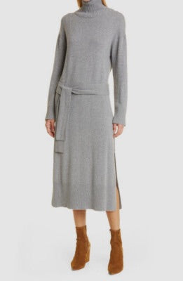 RAILS grey knit turtleneck maxi dress with belt