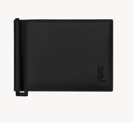 Saint Laurent TINY CASSANDRE Bill clip wallet in matte leather