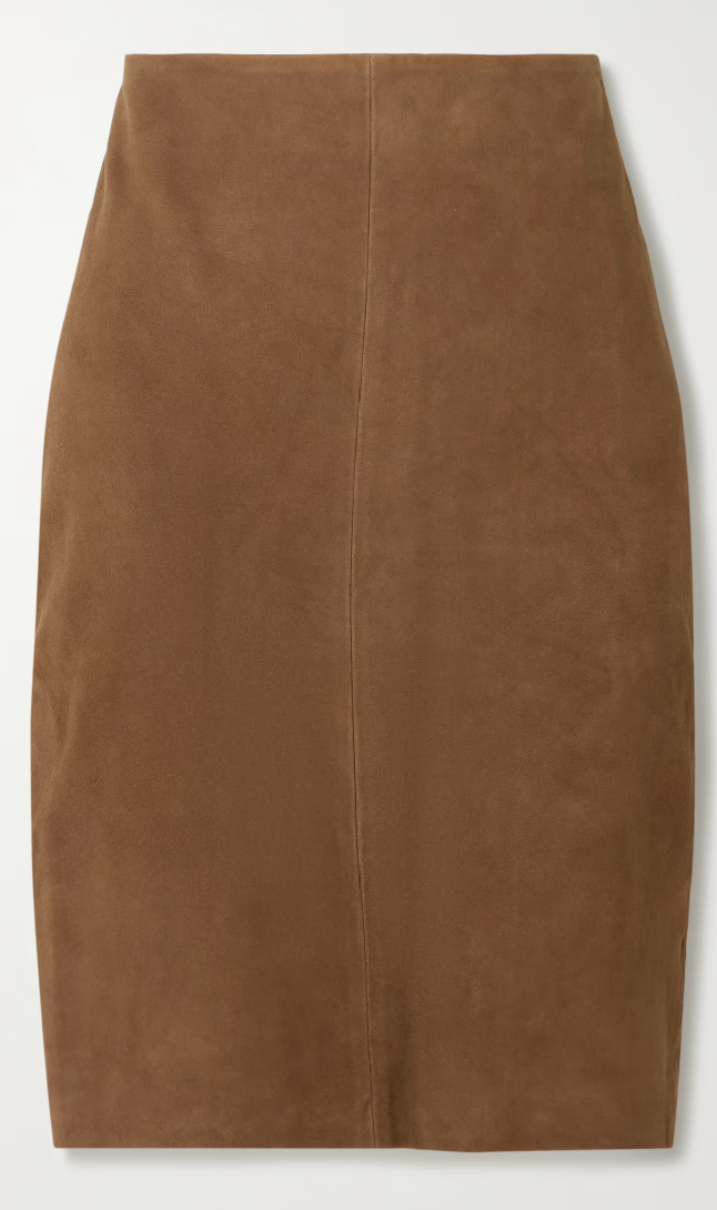 ST. AGNI Suede skirt