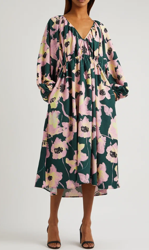 STINE GOYA Heather Floral-Print Midi Dress