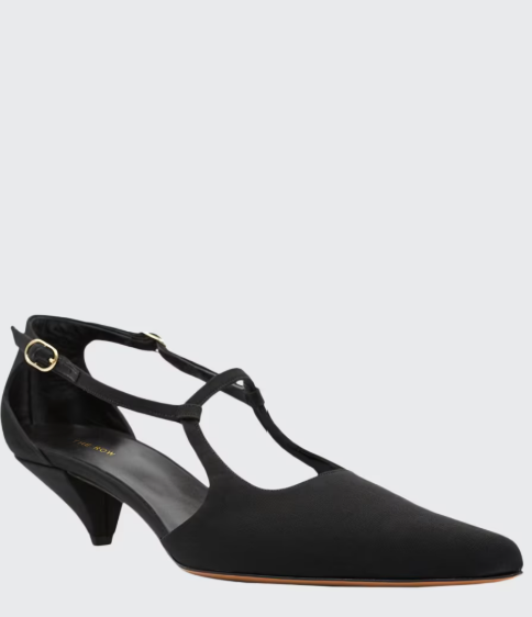 The Row bourgoise salome satin pumps black