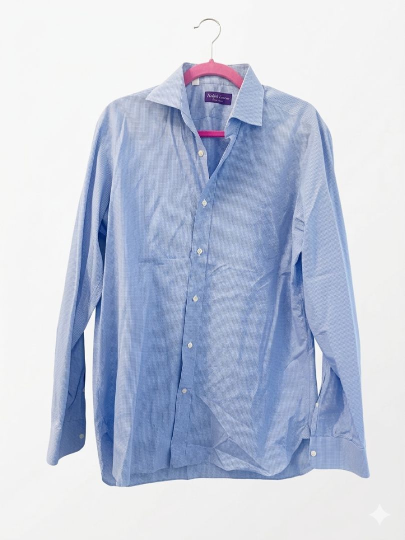 Ralph Lauren Blue Checked Dress Shirt (men's)