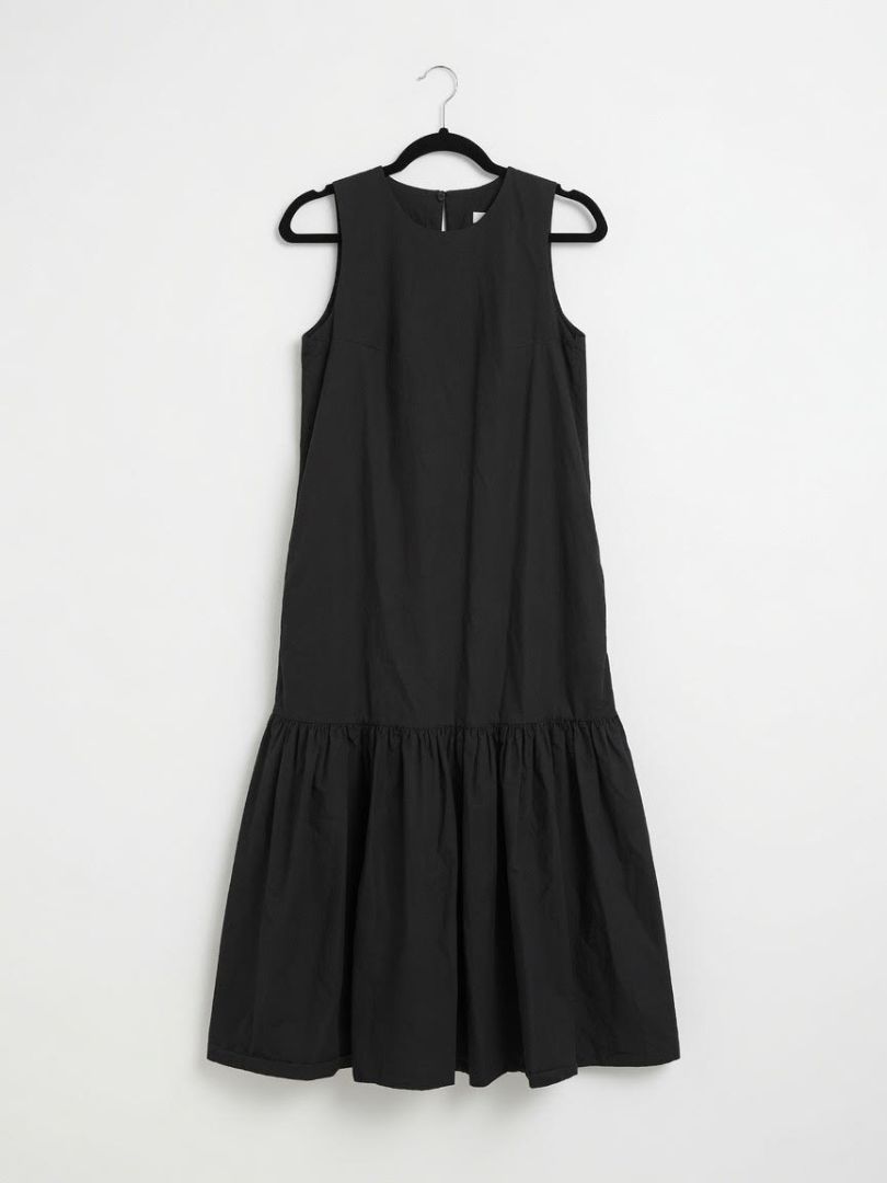 Broccoli salad Black Maxi Sleeveless Cotton Dress