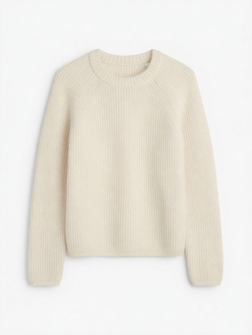 JENNI KAYNE cream cotton cable knit crewneck sweater