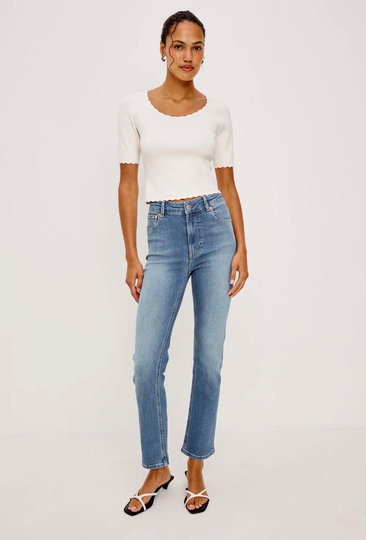 Rails Denim The Bixby Mid Rise Slim Blue Jeans