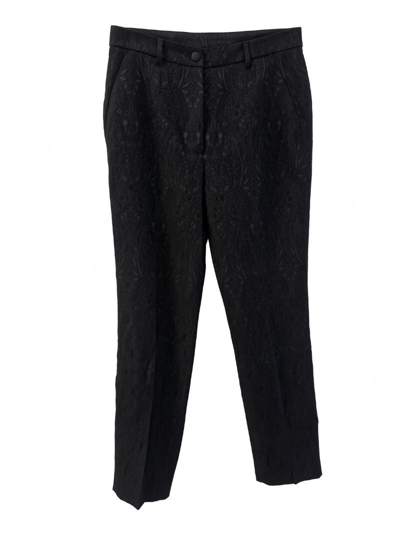Smythe Black Paisley Jacquard Trousers