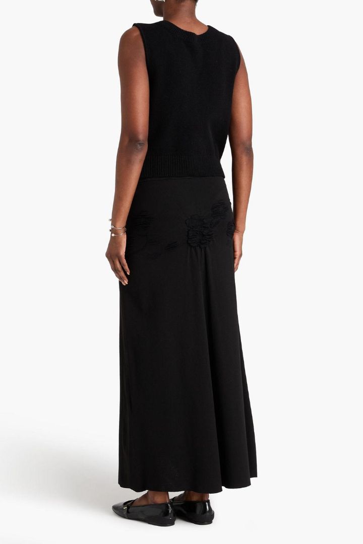 CECILIE BAHNSEN black stretch maxi skirt