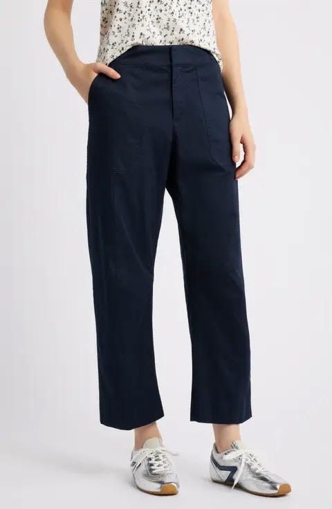 RAG & BONE navy linen blend dress pant, extra wide leg