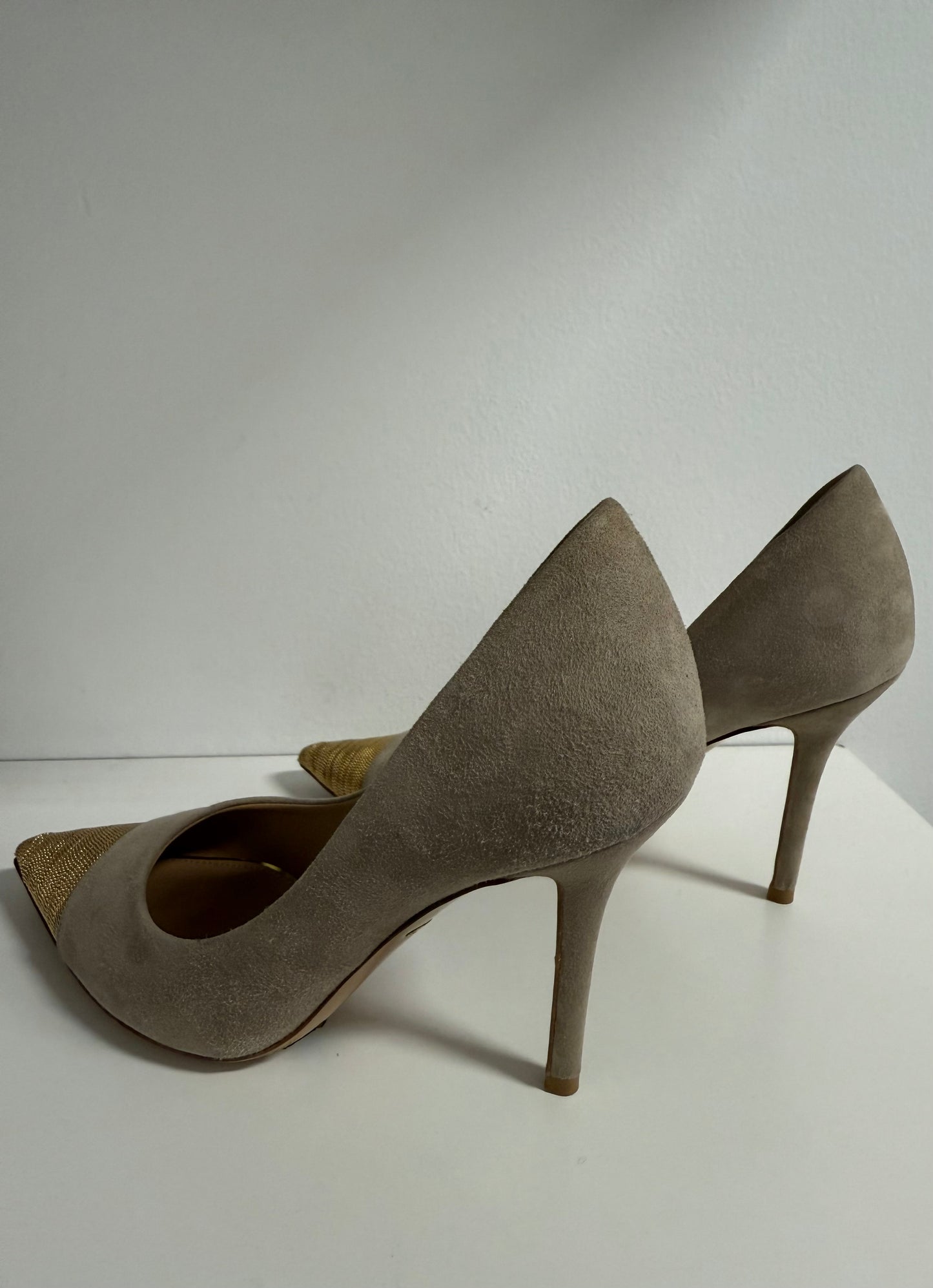 Ferragamo - Suede & METALIC Pumps