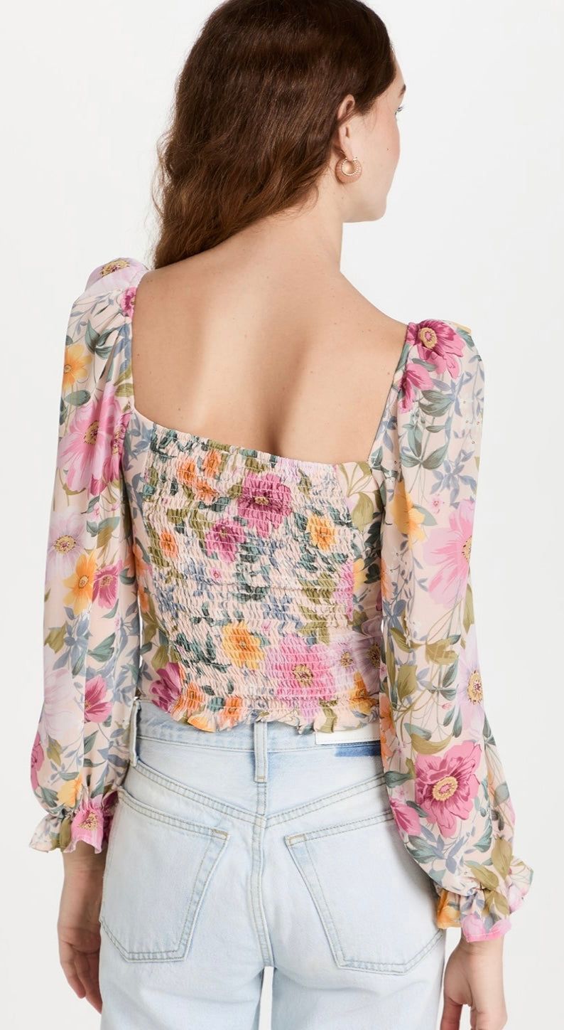 ASTR the label - Tonina Floral Puff Sleeve Top