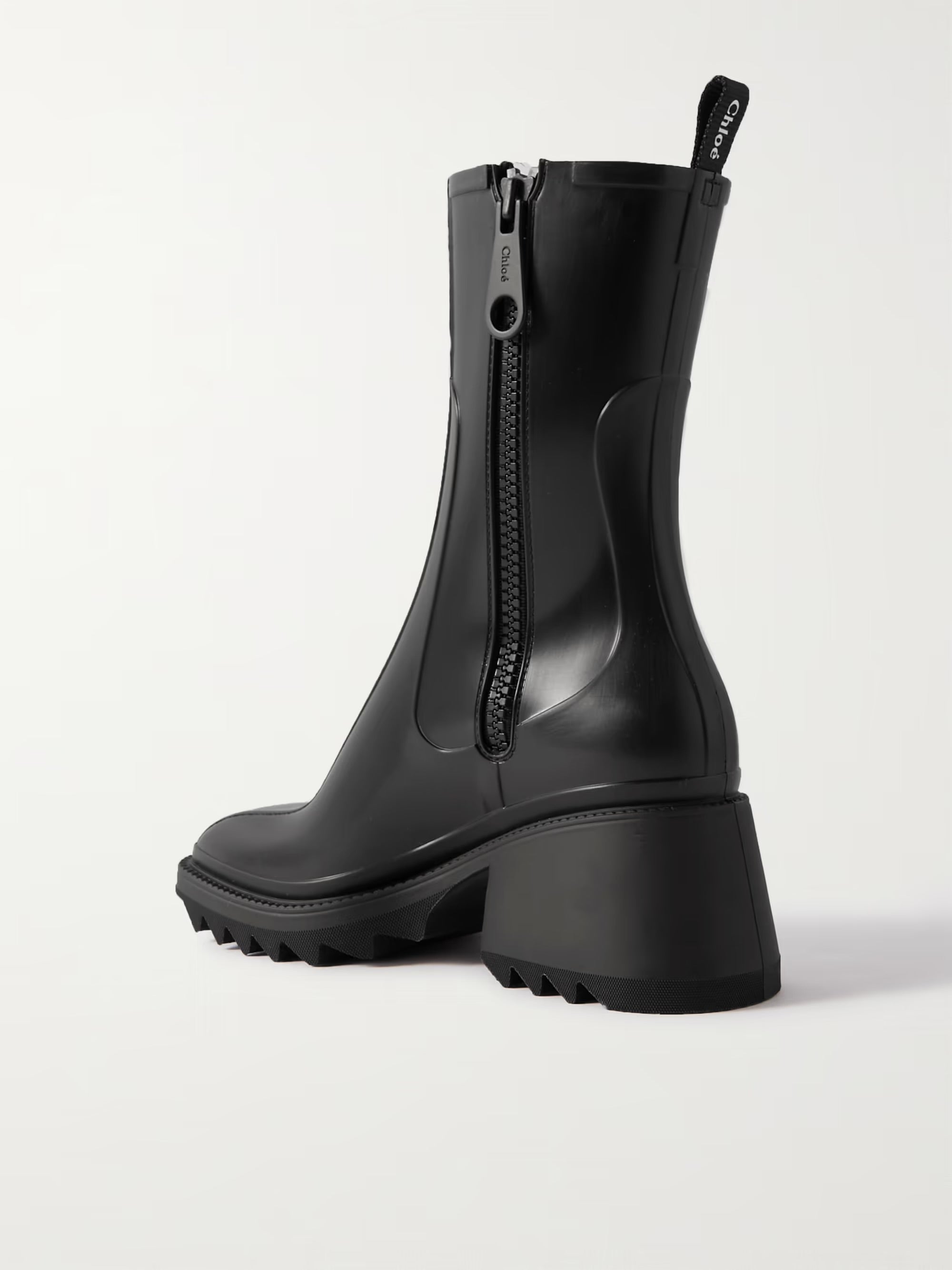 CHLOE BLACK RUBBER RAINBOOTS WITH ZIP