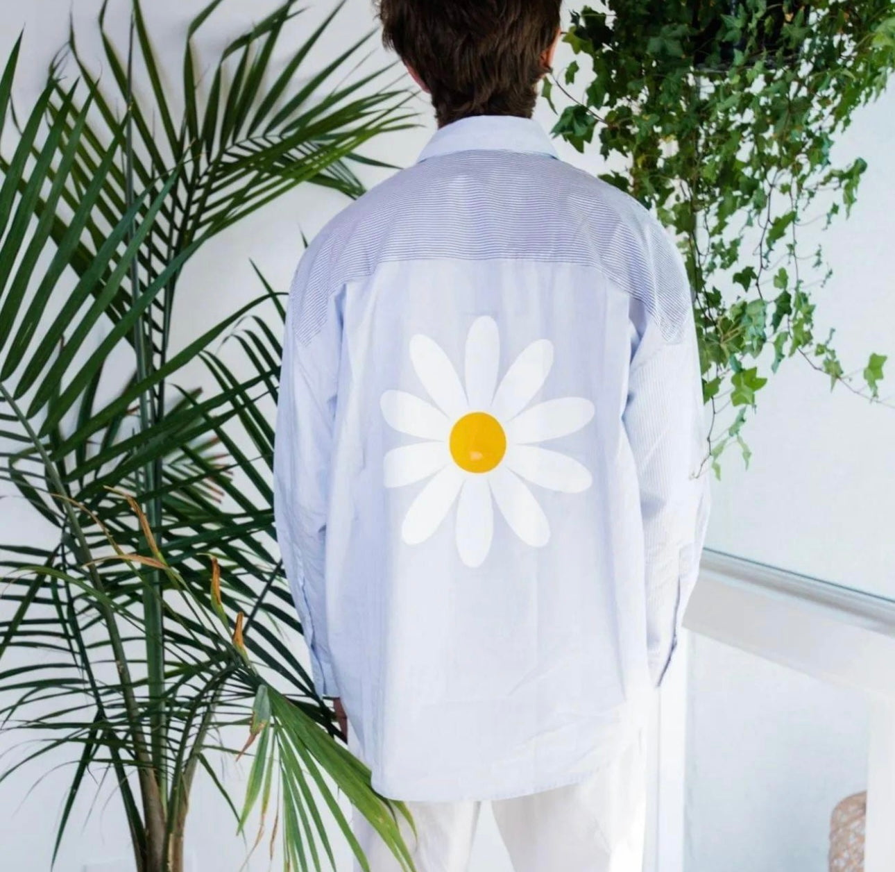 JOSHUA SANDERS "I FLOWER YOU" OVERSIZED STRIPED BLOUSE