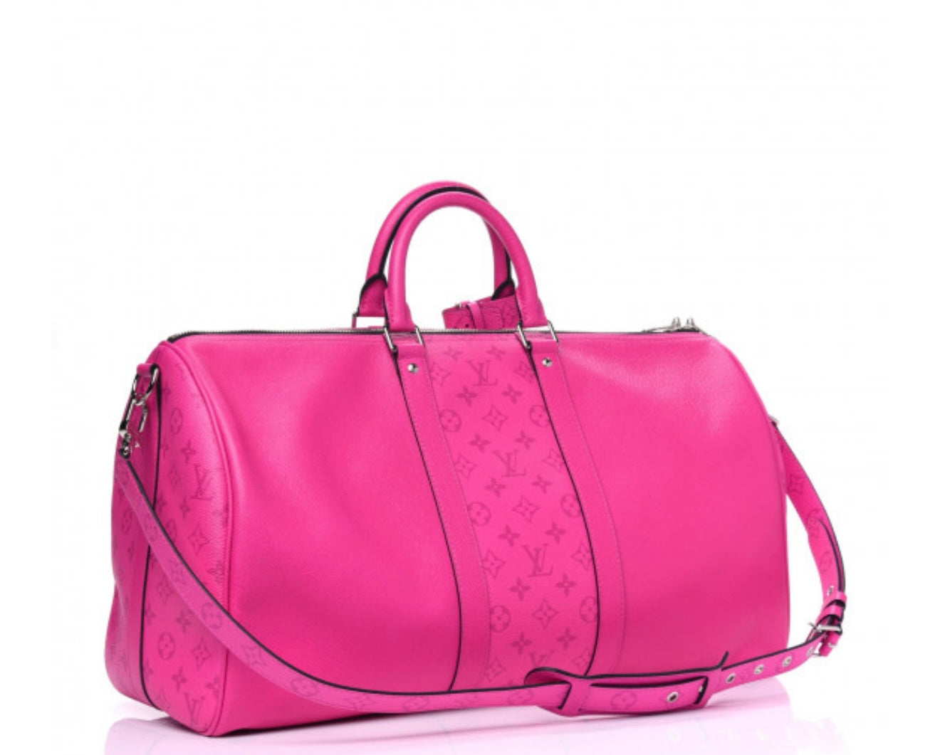 LOUIS VUITTON 
Taigarama Keepall Bandouliere 50 Fuchsia