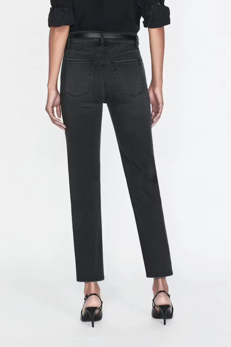 FRAME le sleek straight black jeans