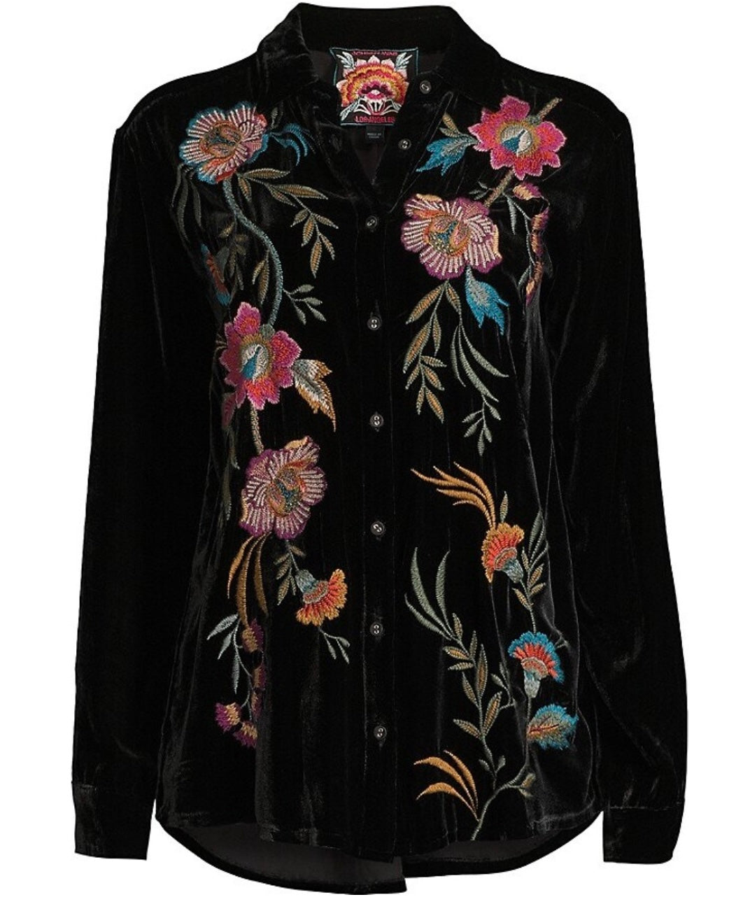 Johnny Was - Velvet Embroidered Blouse