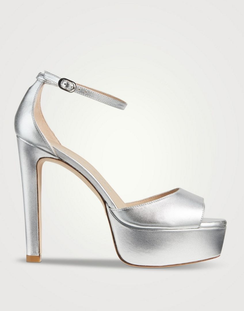 Stuart Weitzman Silver Platform Heels