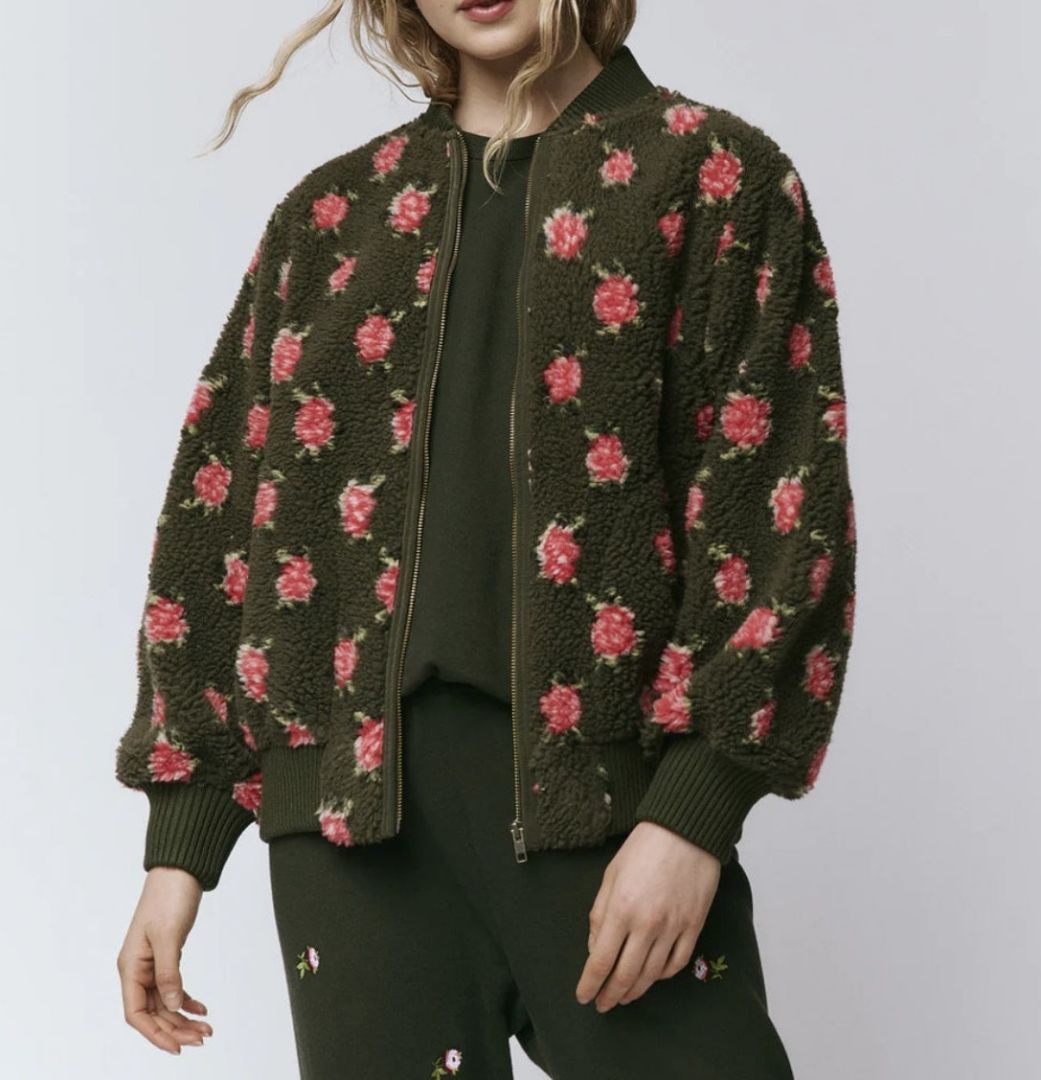 The Great Sherpa Floral Bomber Jacket