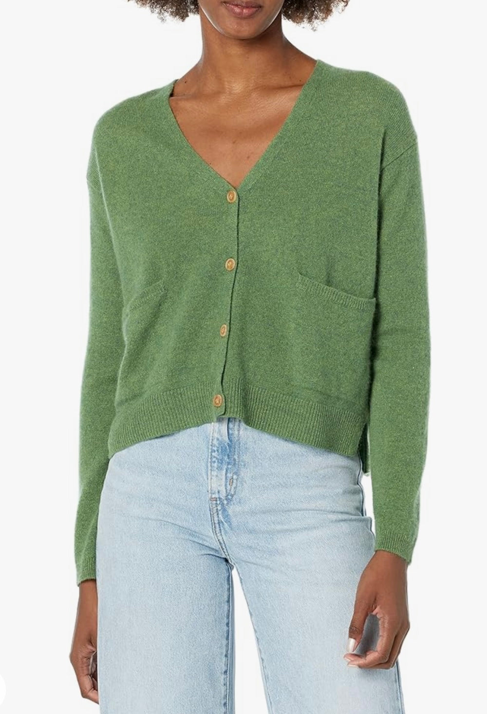 VELVET - Green Cashmere Cardigan