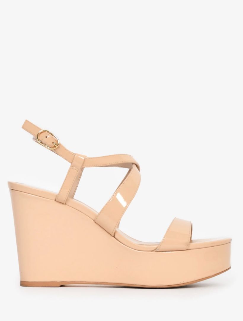 Stuart Weitzman Patent Wedge Sandals