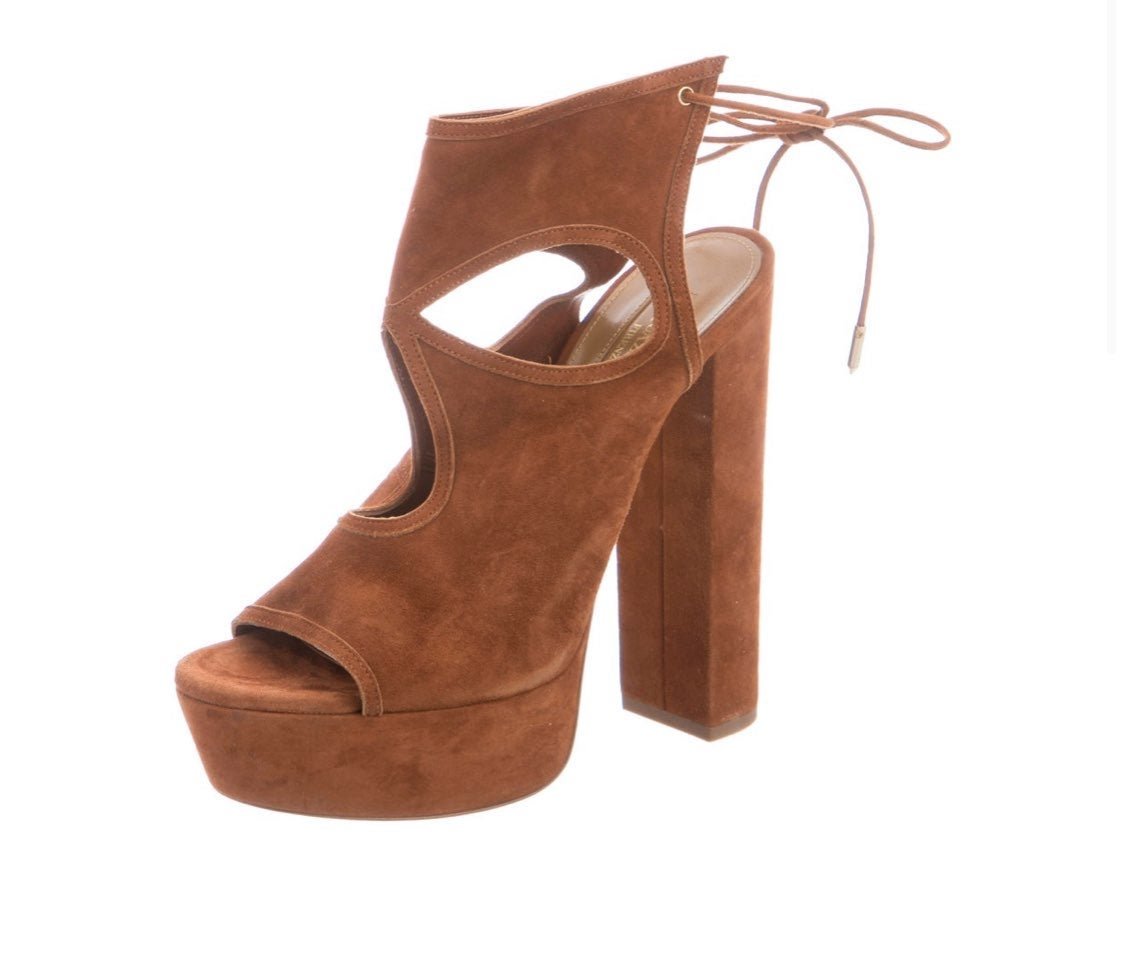 Aquazzura Suede Cut Out Heels