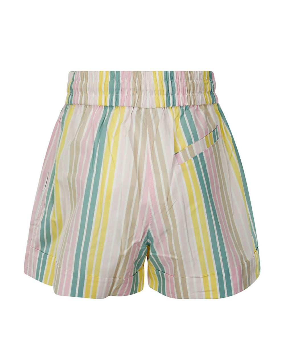 GANNI - 
Ganni Striped Drawstring Waist Shorts & Button-Up Blouse SET