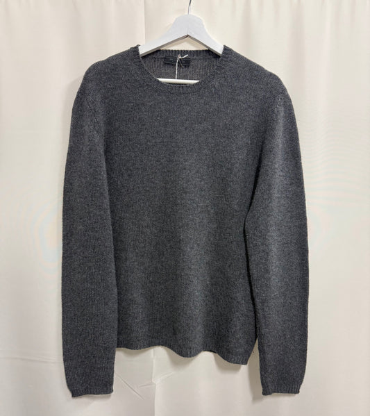 Prada - Men’s Grey 100% cashmere Crewneck Sweater