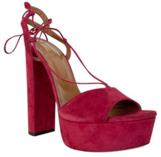 Aquazurra -  suede block heel with straps