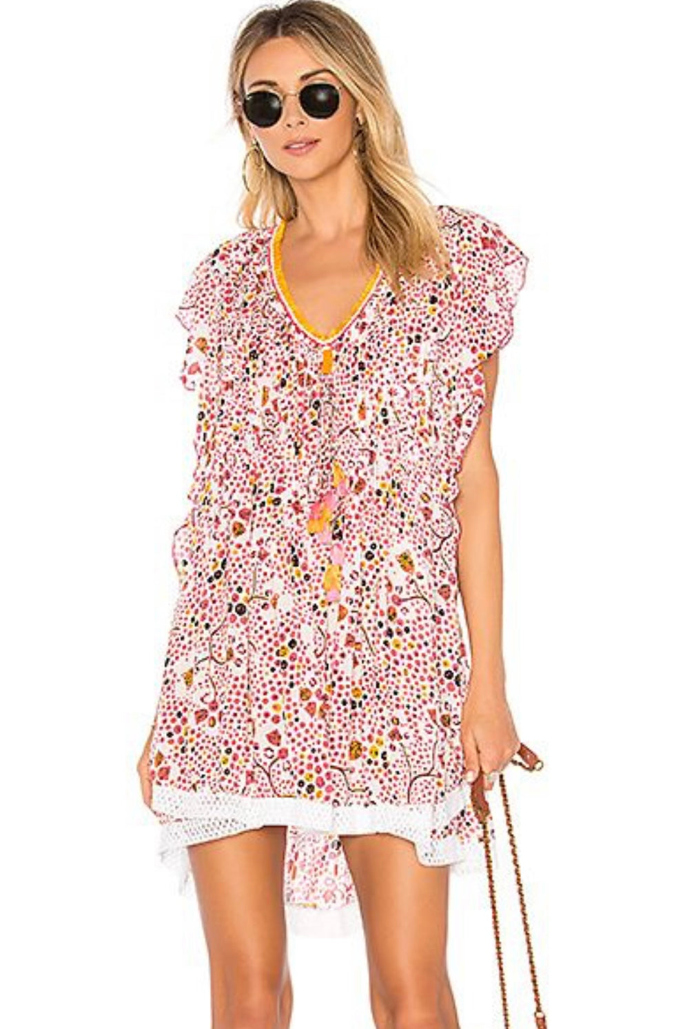 Poupette St Barth / Mila V Dress in Pink Leopard