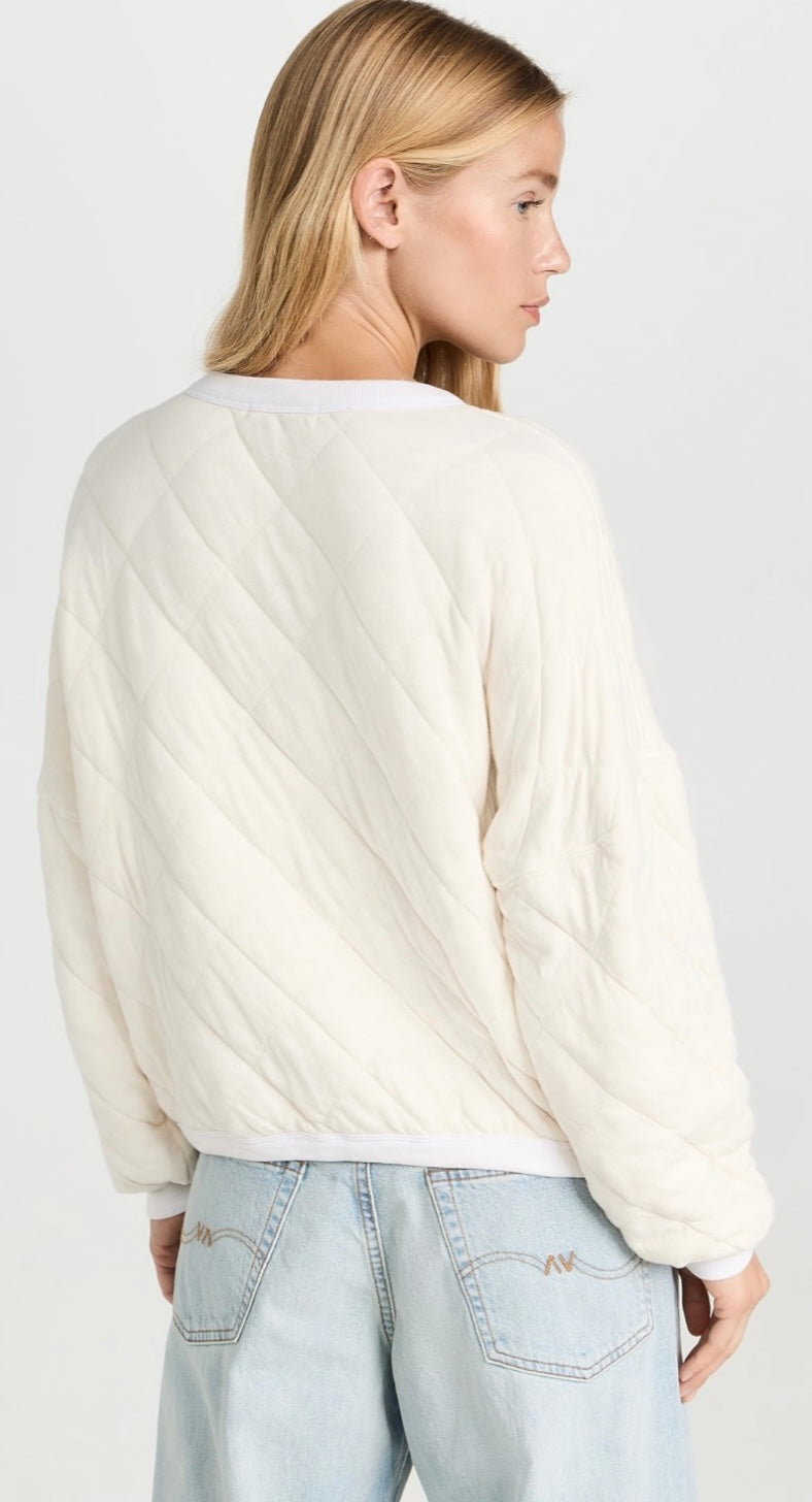 Stateside - 
Quilted Oversized Henley Pullover