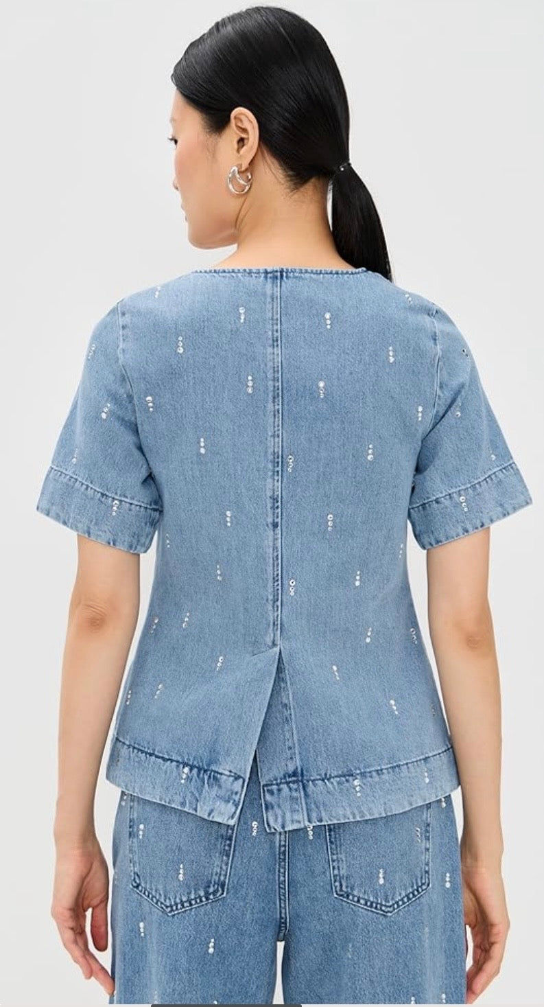 ALIGNE - Square Neck Denim Top