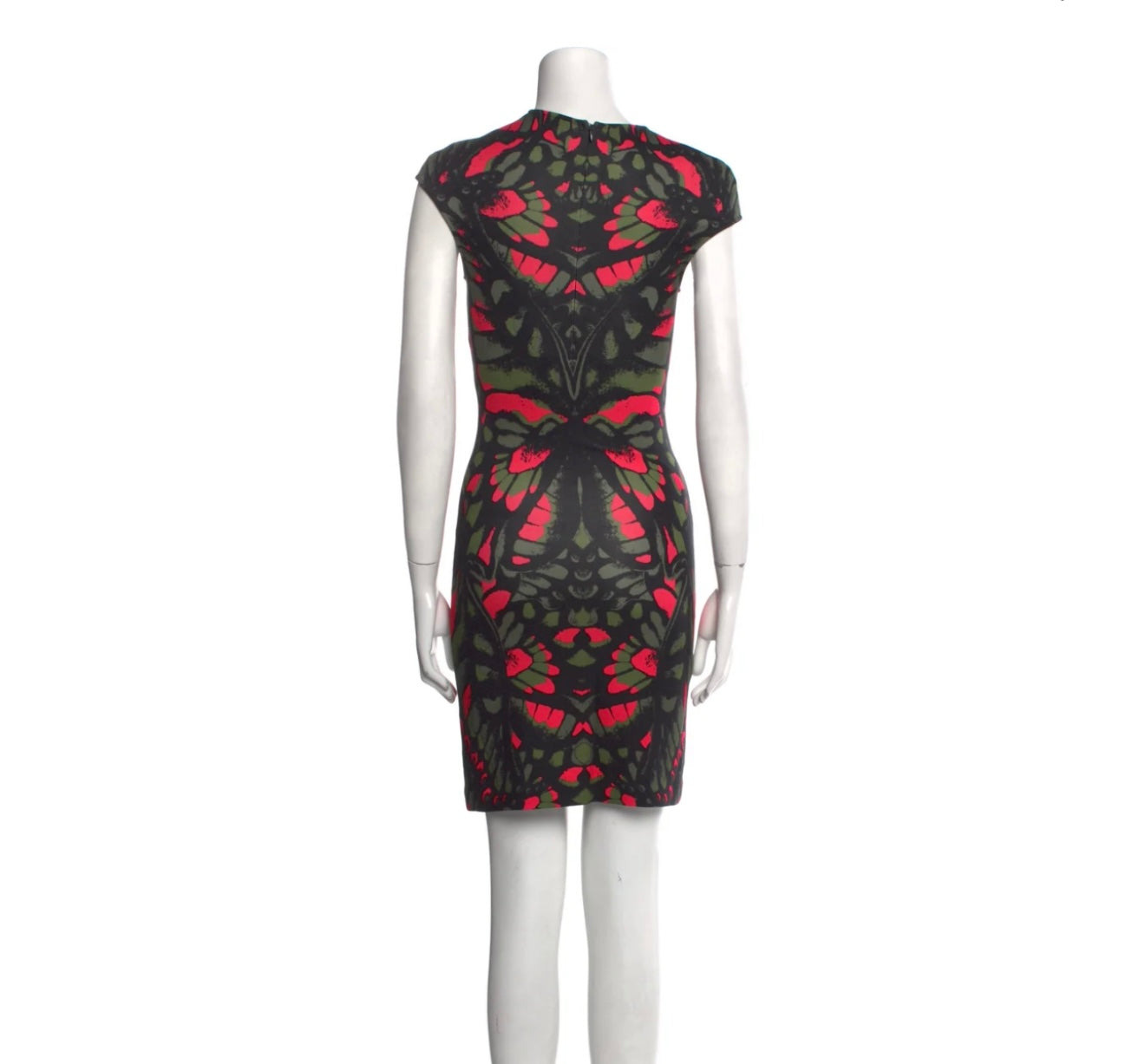 McQ By Alexander McQueen Multicolor Butterfly Kaleidoscope Print Cap Sleeve Dress