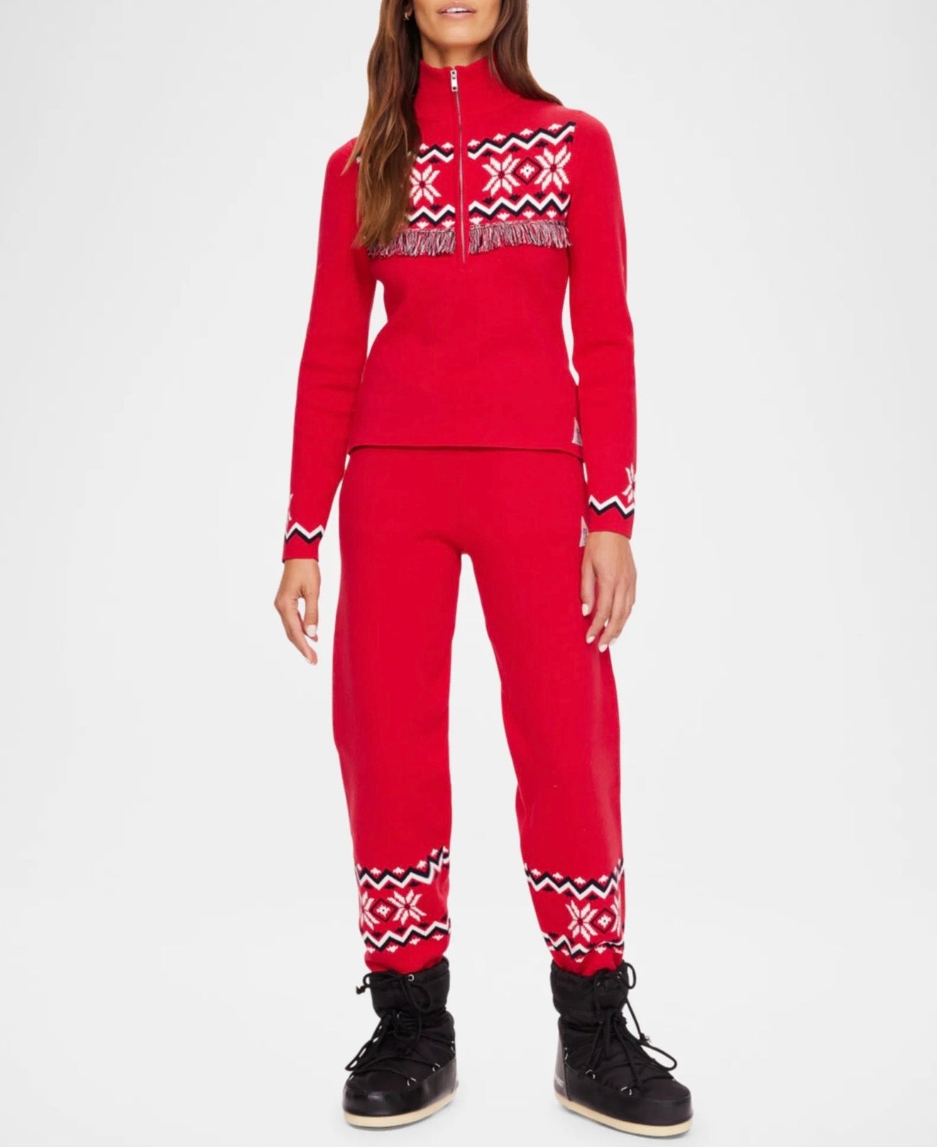 THE UPSIDE red apres ski sweat set