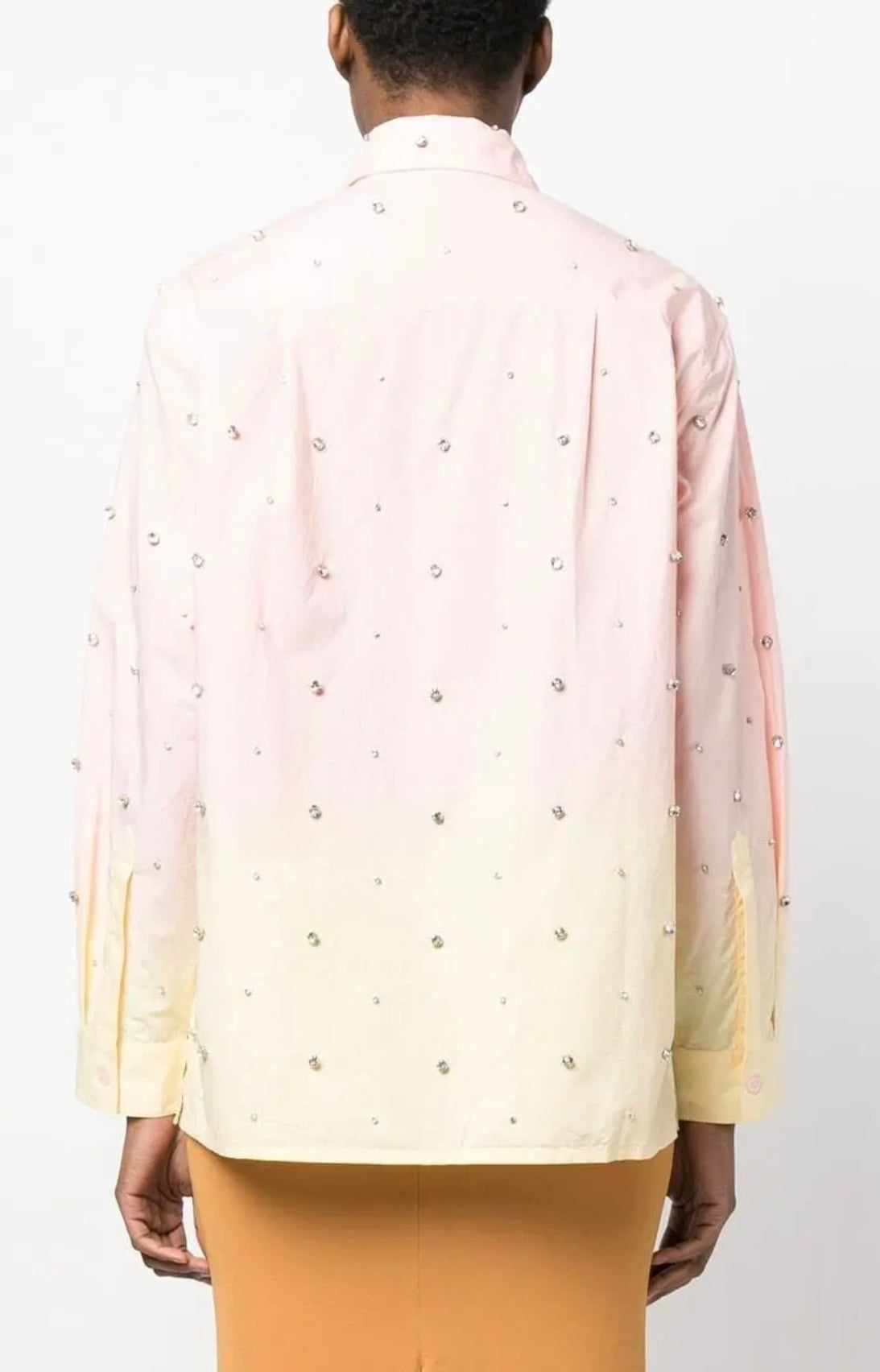 SANDRO - Ombre Embellished Cotton Shirt