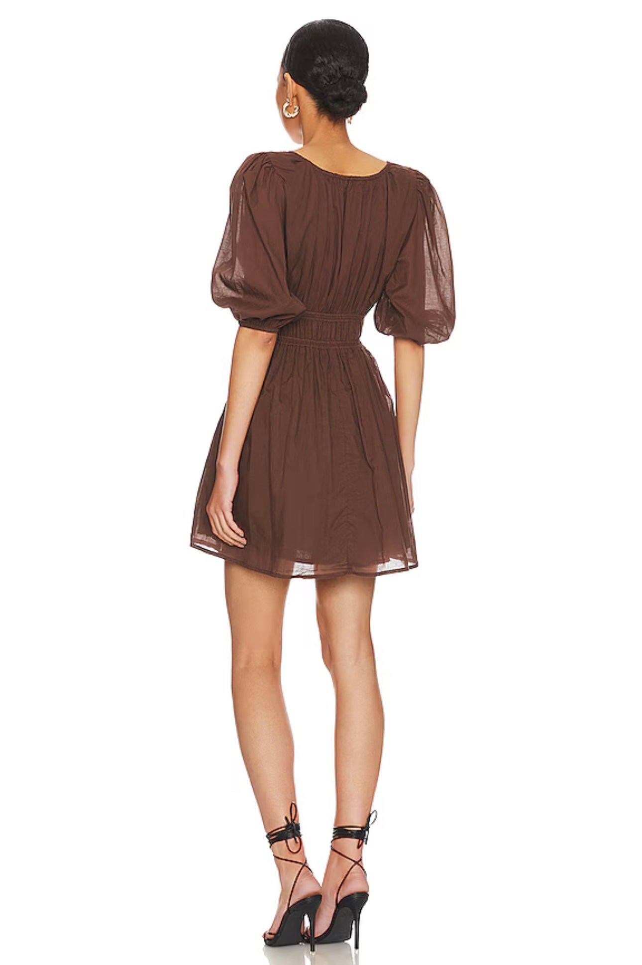 FAITHFUL THE BRAND - Roma Mini Dress in Chocolate