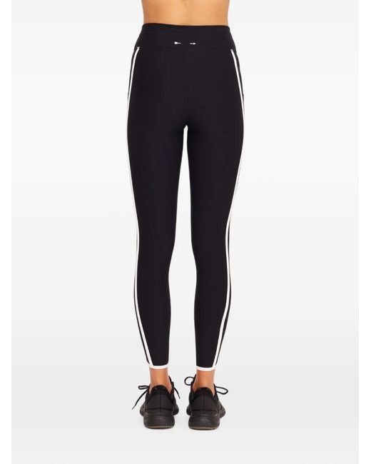 THE UPSIDE  black with white stripe sports bra and leggings with drawstring