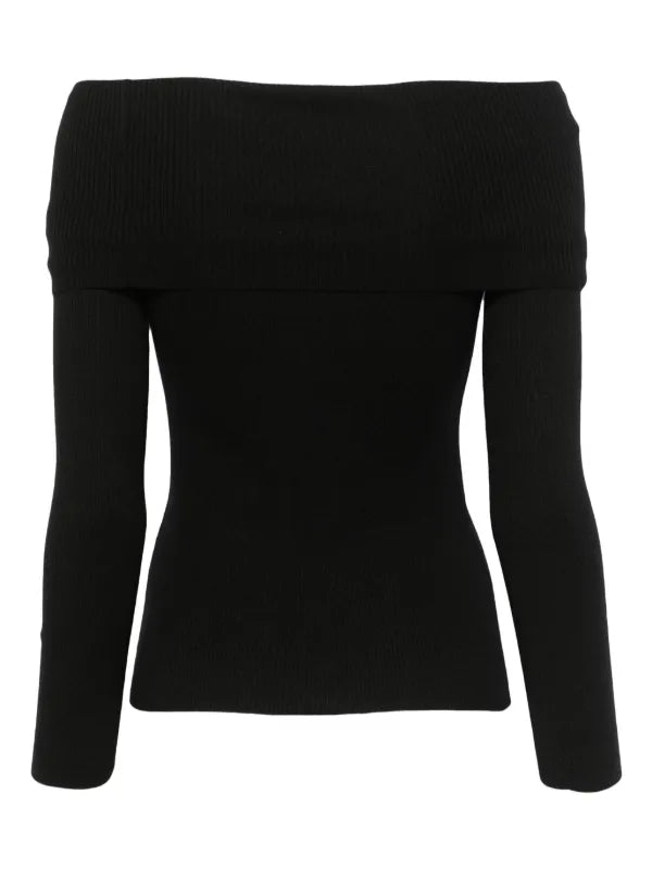 SAKS FIFTH AVENUE cashmere off-shoulder sweater
