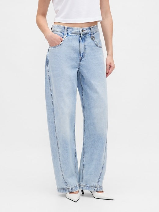 BEIS X GAP light blue jeans with buckle