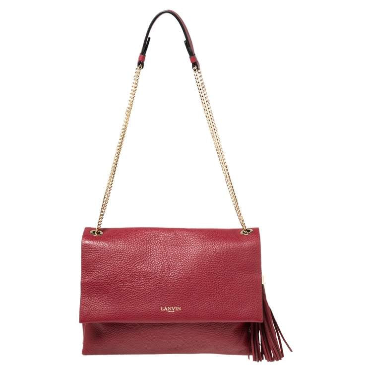 LANVIN burgundy tassel crossbody bag