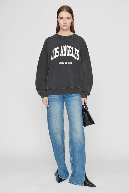 ANINE BING los angeles grey crewneck