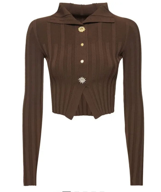 JACQUEMUS 
Le Cardigan Bando Cardigan W/ Buttons - Brown