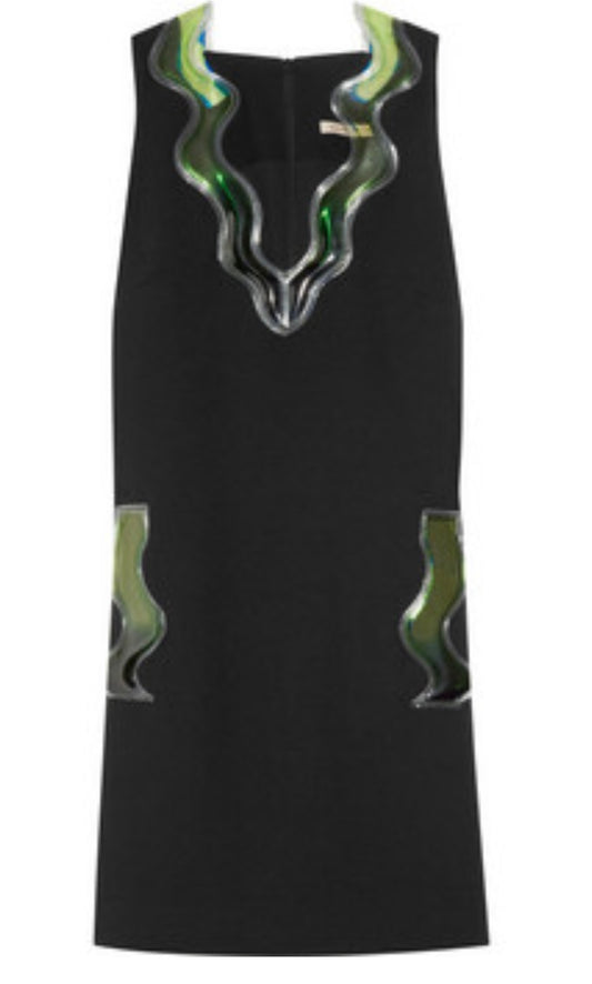 Christopher Kane Short Samantha Aqua Wool Crepe Dress