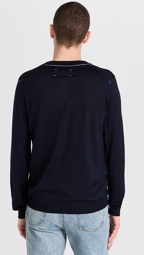 Margiela Men's Navy Wool Sweater