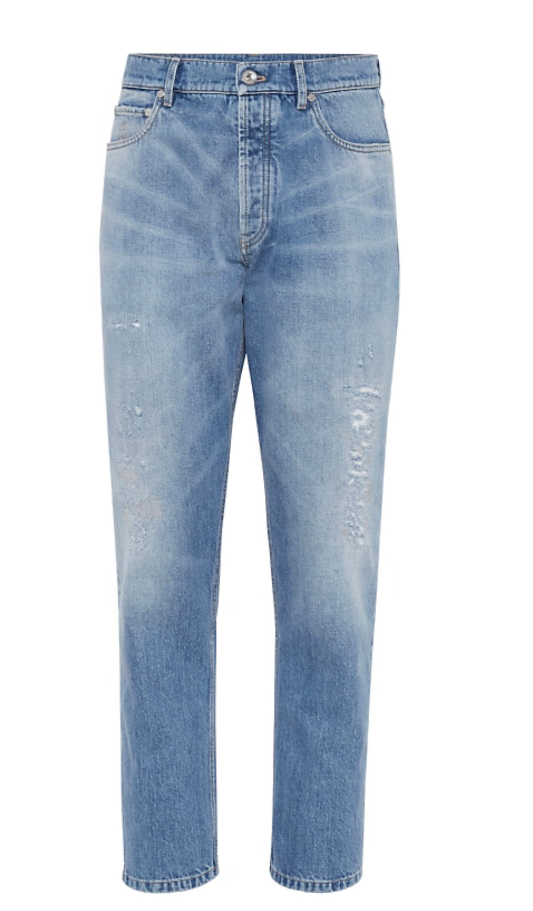 BRUNELLO CUCINELLI - MENS  THE ICONIC FIT DISTRESSED JEANS