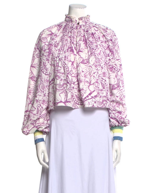 Tibi
Floral Print Mock Neck Blouse