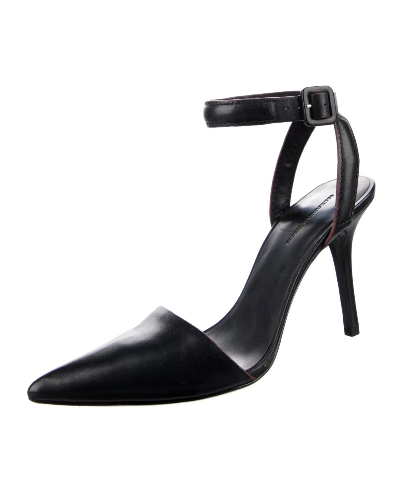 Alexander wang - black pointed leather pumps