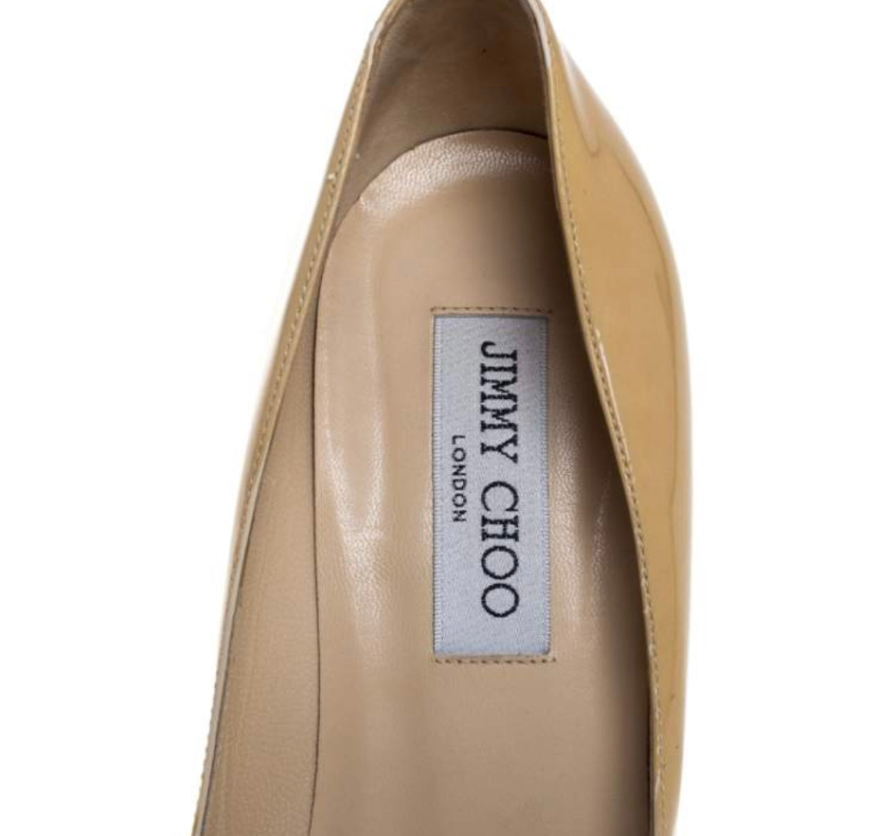 Jimmy Choo - Cream Patent Leather Cosmic Platform Pumps
