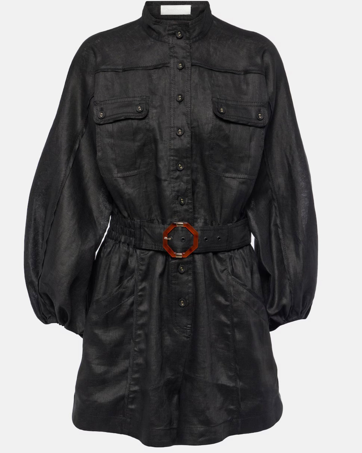 Zimmermann Belted linen playsuit