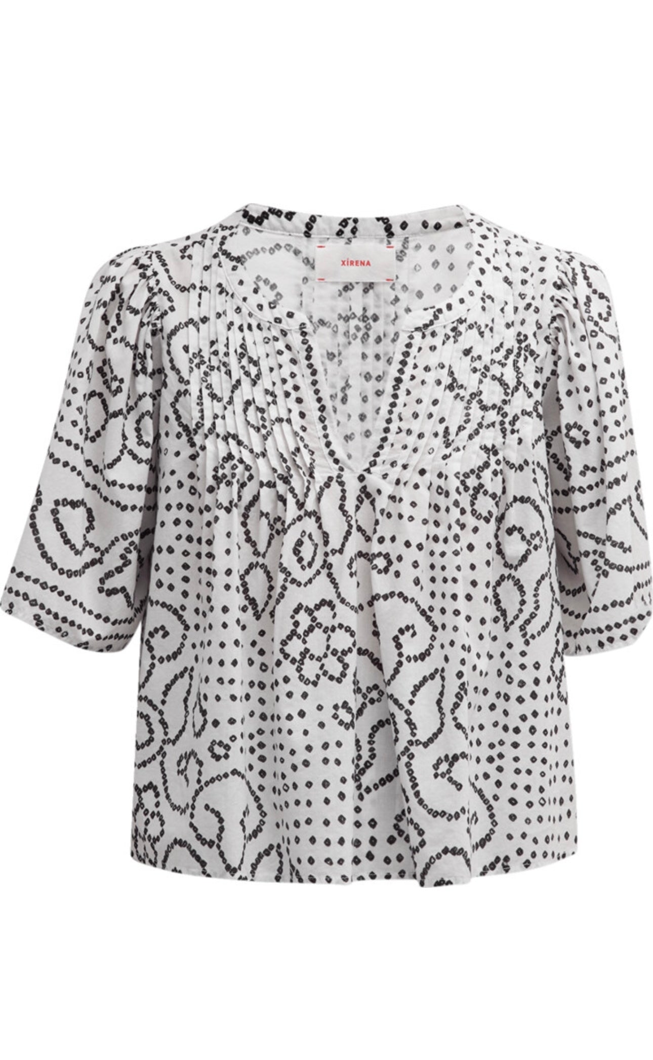 XIRENA - MICAH BLOUSE & TALYN GEO-PRINT CROPPED WIDE-LEG PANTS IN WHITE JEWEL