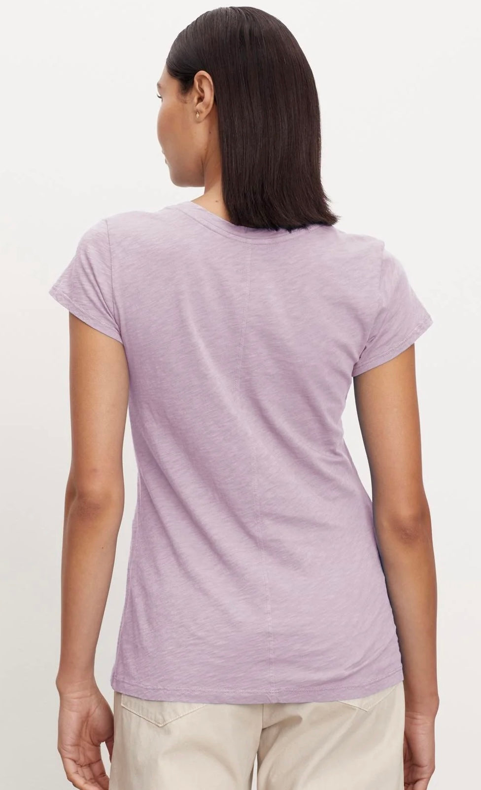 VELVET BY GRAHAM & SPENCER shrunken cotton cropped slub tee