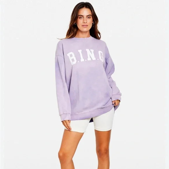 ANINE BING purple 'bing' sweatshirt